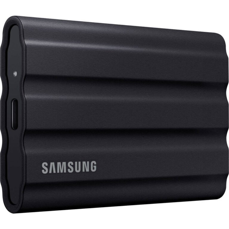 Samsung T7 Shield 2TB Portable External SSD, USB 3.2 Gen2 Interface (10 Gbps), Read/Write Speeds Up to 1050/1000 MB/s, AES 256-bit Encryption, Rugged, IP65 Dust & Water Resistant, Black