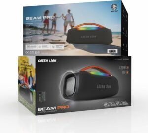 Green Lion Beam Pro Portable Speaker, 120W Power, Wireless Mic, IPX6 Waterproof, 8 Light Modes, Extra Bass, 360 Audio, Multi-Input Support (AUX/USB-C/TF/MIC) - Image 6