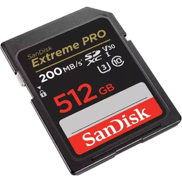 SanDisk 512GB Extreme PRO UHS-I SDXC Memory Card, Max Read Speed 200 MB/s, Max Write Speed 140 MB/s, UHS-I, V30, U3, Class 10, Records FHD, 3D & 4K Video - Image 2