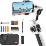 Zhiyun Smooth 5S Combo Professional Gimbal Stabilizer for Smartphone, Handheld 3-Axis Phone Gimbal, Portable Stabilizer Compatible with iPhone and Android - White