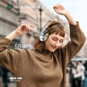 Green Lion Rhythm X50 ANC Wireless Headphones, 50H Long Playtime, Hybrid Active Noise Cancelling Headphones, Hi-Res Audio, Bluetooth V6.0, Game Mode, 4-Mic Calls, Foldable, Voice Assistant - Image 9