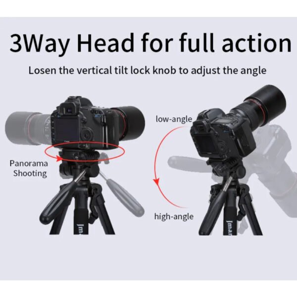 Jmary KP-2234 Professional Aluminium Tripod for All DSLR Cameras (Black) - Image 8