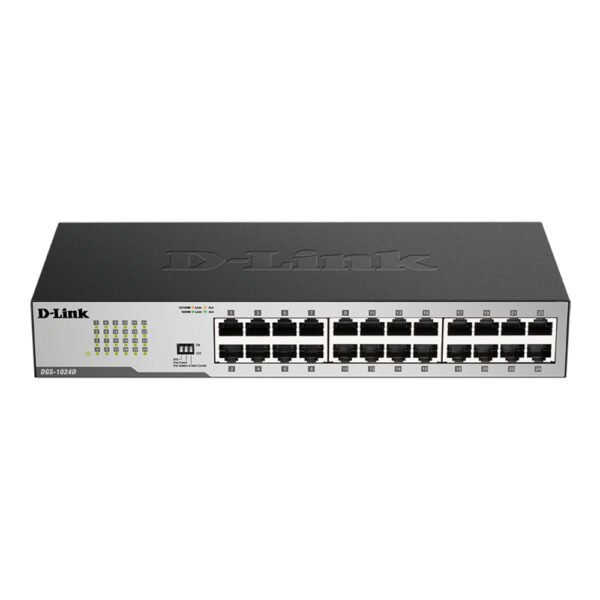 D-Link Fast Ethernet Switch, 24 Port Gigabit Unmanaged Fanless Network Hub Desktop or Rack Mountable (DGS-1024D) - Image 2