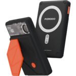 Porodo 10000mAh Power Bank, Compatible with MagSafe, Smart Thermal Cooling, Built-in Fan, Grip Stand, 20W PD, 15W Wireless Charging, LightningUSB-C Ports, Compatible with iPhone 16/15/14/13, S25