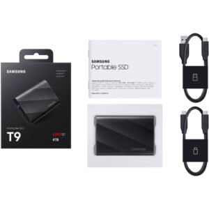 SAMSUNG 2 TB T9 USB-C 3.2 Gen 2x2 Portable SSD, Up to 2000 MB/s Sequential Read Speed & 1950MB/s Seq Write Speed, PCIe NVMe Technology, 256-Bit AES, Universal Compatibility, Black - Image 6
