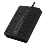 Porodo 6 AC 2 USB-A 24W & 4 USB-C PD 36W Multi-Port Super Hub 3M 3000W UK