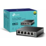 TP-Link TL-SG1005P, 5 Port Gigabit PoE Switch, 4 PoE+ Ports @65W, Desktop, Plug & Play, Sturdy Metal w/ Shielded Ports, Fanless, QoS & IGMP Snooping