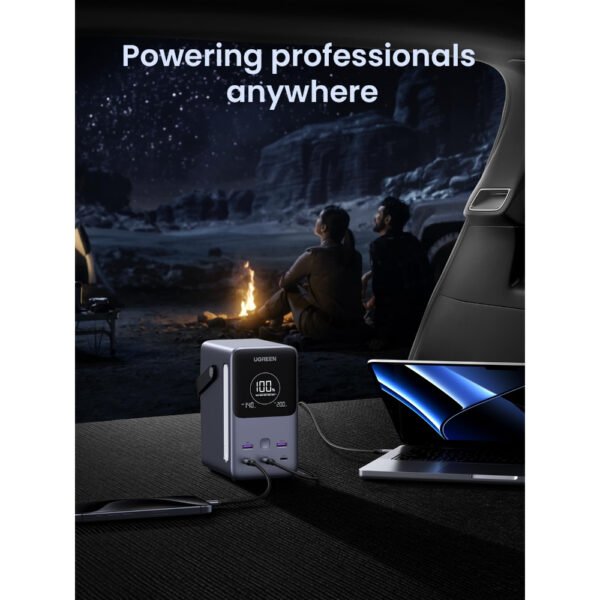 UGREEN 300W 48,000mAh Portable Charger Power Bank with Smart Digital Display, Lighting and SOS Mode, 153Wh 5 Ports USB C Battery Pack for Outdoor Camping and Home Backup for Laptop and Smartphones - Image 6