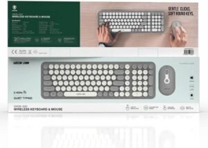 Green Lion GKM-300 Wireless Keyboard+Mouse, Multiple DPI Mouse, USB connectivity, 5M Keystrokes, 2.4G Mini USB, 10 M Range, Quiet Typing, Build in Plate - Gray - Image 6