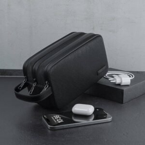 Green Lion Stallion Clutch Bag, Water-Resistant Exterior, Three Compartments, Ergonomic Design, Organized Space, Soft Interior, Sturdy Handle, Mesh Pockets, Delicate Texture - black - Image 4