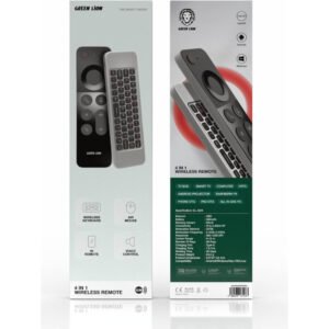 Green Lion 4 in 1 Wireless Remote With Keyboard, Air mouse, Ir remote, Voice control, 250mAh Battery, 20 Days Working Time, 12m Control Range, 58 Keys - Black - Image 4