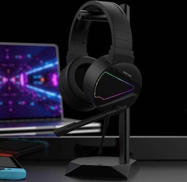 Green Lion GP27X Gaming Headphone, Built-in Omni-Directional Noise Cancelling Microphone, 2.1m Cable Length, 360" Free Bending, 50mm Speakers, RGB - Image 5