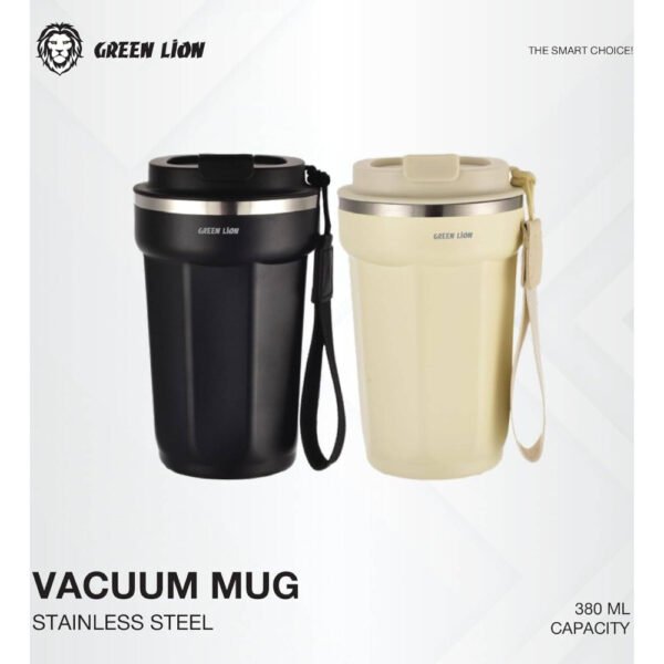 Green Lion Vacuum Mug 380 ml, 4-6 Hrs Cold & Hot, Double-Wall Vacuum Insulation, Exquisite Appearance, Food-grade material, Bottle Carrier Strap, Stainless Steel Material - Image 6