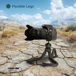 Green Lion Flexible Tripod with Foam Grips, 55-85 mm Phone Holder Size, Universal Compatibility, 3 kg Load Capacity, 2-Angle Adjustable, Pan & Tilt Functions, 360 Rotation, Flexible Legs - Black - Image 5