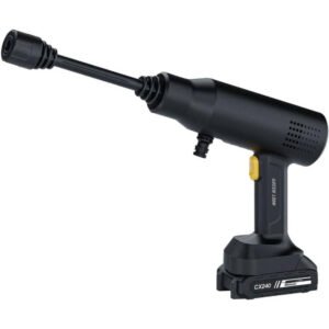 Green Lion CX240 Cordless Pressure Wash Gun, 6000mAh Detachable Battery, 15-20mins Working time, 14mm Cylinder Outlet, 36bar Max Pressure, 4L/min Water Flow, 6-8 Mtr Range, 240W, 21V, with Storage Bag