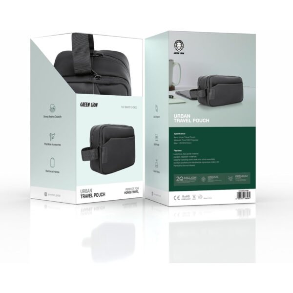 Green Lion Urban Travel Pouch, Toiletry Kit, Multiple Pockets, Durable Material, Cable Organizer, Strong Bearing Capacity, Reinforced Handle, Portable, for Home & Travel - Image 2