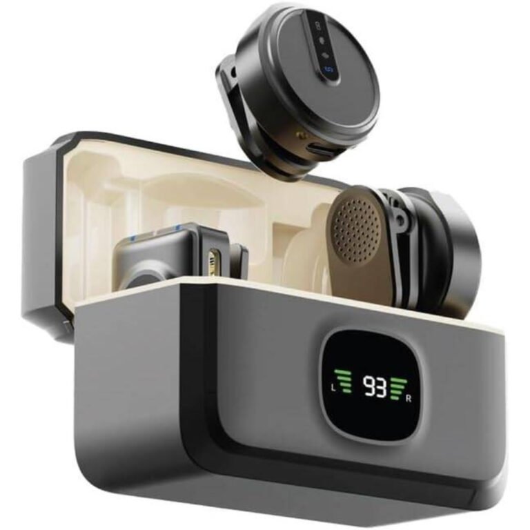 Green Lion GLM-Wireless Mic Lite, Compact & Portable Digital Display Up To 20m Transmission Range 2.4Ghz Digital Frequency 21 Hrs with Charging Case 21 Hrs with Charging Case Working 800mAh