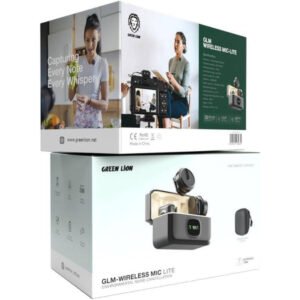 Green Lion GLM-Wireless Mic Lite, Compact & Portable Digital Display Up To 20m Transmission Range 2.4Ghz Digital Frequency 21 Hrs with Charging Case 21 Hrs with Charging Case Working 800mAh - Image 3