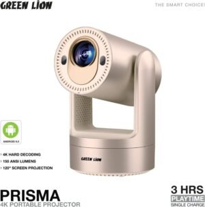 Green Lion Prisma 4K Portable Projector with 5200mAh Battery & Speaker & Remote Control, 150 ANSI Lumens, Screen Mirroring, (HDMI, USB, WiFi, BT) Connectivity, Android 9.0 - Image 5