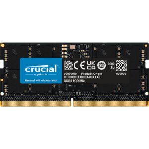 Crucial SODIMM Laptop Memory, 16GB Capacity, DDR5-5600 Speed, 46-45-45 JEDEC, 1.1 Voltage, Unbuffered