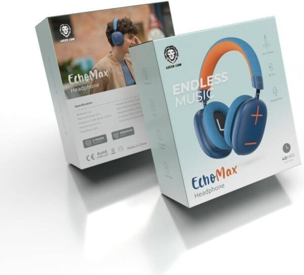 Green Lion Echo Max Headphone, AUX Cable, Bluetooth v5.3, Microphone, 48 Hours Playtime, Lightweight and Portable, 500mAh Lithium-ion Polymer Battery - Image 3