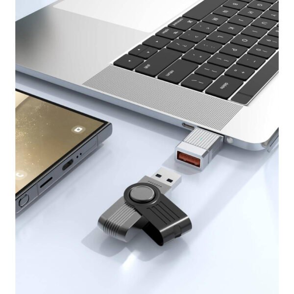 Green Lion 2 in 1 OTG Adapter: USB-A to USB-C with 120W Charging & 10Gbps Data - Image 2