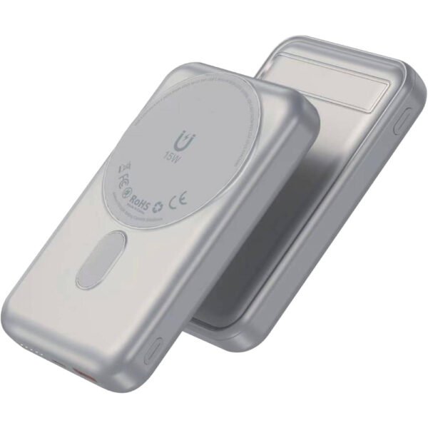 Green Lion Lagos Power Bank 10000mAh, PD 20W Fast Charging, Compatible with MagSafe, 15W Wireless Charging, Strong Magnetic Adsorption, Built-in Stand, Compact & Portable (Titanium) - Image 3