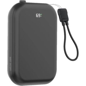 Green Lion 3-in-1 Power Bank, 10000mAh Battery, Compatible With MagSafe, PD 20W Fast Charging, Type-C Output, Type-C Cable Strap, LED Battery Display, Multiple Protection, Compact & Portable - Black - Image 2