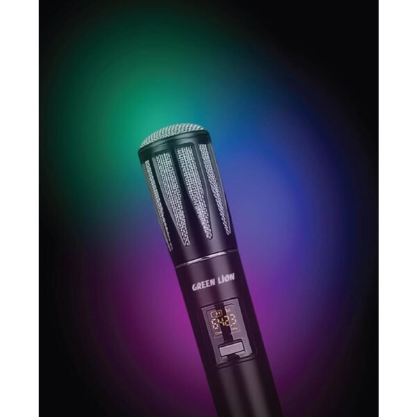 Green Lion Wireless Dual Cordless Dynamic Microphones with 800mAh Battery Capacity, Rechargeable Lithium Battery, Type-C Charging Port, 2-5 Hours Working Time, LCD Display, Plug & Play - Black - Image 4
