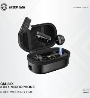Green Lion GM-85X 3 In 1 Wireless Microphone, LED Display, 6H Working Time, USB-C/Lightning Head/Camera Receiver, Noise Reduction/Reverb/Silent Mode, 360 Surround Sound, Plug & Play- Black - Image 6