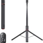 Green Lion Auto Pop Tripod, 1.77M Max Height, Magnetic Remote with BT V5.2, Extendable Tripod, Auto-Pop Design, Stable Base, Multi-Angle Adjustable, Adjustable Phone Clip