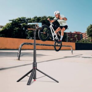 Green Lion Auto Pop Tripod, 1.77M Max Height, Magnetic Remote with BT V5.2, Extendable Tripod, Auto-Pop Design, Stable Base, Multi-Angle Adjustable, Adjustable Phone Clip - Image 4