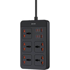 Green Lion GS-500 Power Socket 2500W, 5 AC Sockets, 4 USB-C, 2 USB-A, PD 20W Output, Universal Compatibility, 2500W Power, 3m Cord, Safety Shutters & Charging Protection