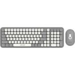 Green Lion GKM-300 Wireless Keyboard+Mouse, Multiple DPI Mouse, USB connectivity, 5M Keystrokes, 2.4G Mini USB, 10 M Range, Quiet Typing, Build in Plate - Gray