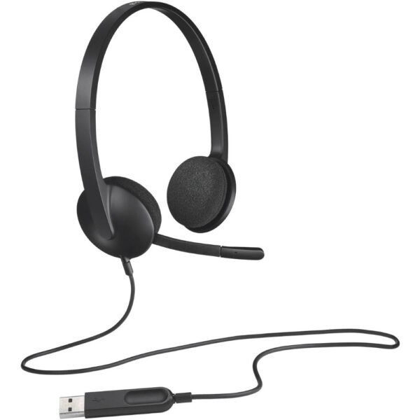 Logitech H340 USB Headset, Plug And Play, Noise Cancelling Microphone, USB Type A, Adjustable Headband, Black - Image 5