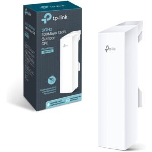 TP-Link CPE510 5GHz 300Mbps Long Range Outdoor CPE for PtP and PtMP Transmission, Point to Point Wireless Bridge, 13dBi, 15km+, Passive PoE Powered with Free PoE Injector, Pharos Control