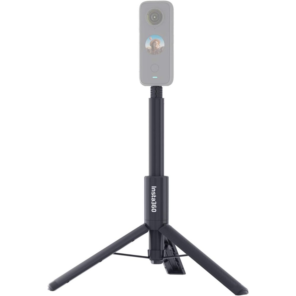 Insta360 2-in-1 Invisible Selfie Stick + Tripod, Aluminum Alloy Invisible Pole and Tripod, Compatible with Insta360 Ace, Ace Pro, Ace Pro 2, GO Ultra, GO 3S, ONE X2, X3, X4, X5 Action Cameras, Black