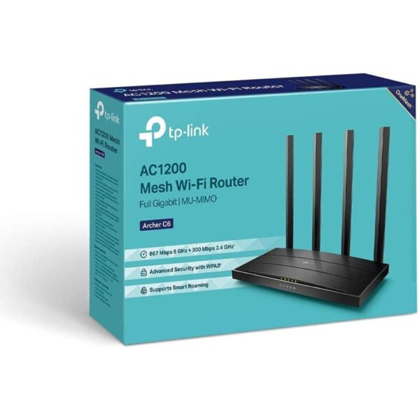 TP-Link Archer C6 AC1200 MU-MIMO Wireless Gigabit Cable Router, Wi-Fi Speed Up to 867 Mbps/5 GHz + 300 Mbps/2.4 GHz, 4 Gigabit LAN Ports, Supports Access Point Mode, Parental Control, Guest Wi-Fi, VPN - Image 4
