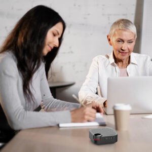 Porodo Bluetooth Conference Speaker 3 Meters Talking Distance, Omni-Directional Microphone, Plug & Play, Wired & Wireless Connection, 7 Hours Talk Time - Black - Image 3