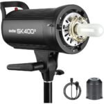 Godox SK400II Studio Flash Strobe, 400W 2.4G Wireless X System GN65 5600K Monolight with Bowens Mount 150W Modeling Lamp, Outstanding Output Stability