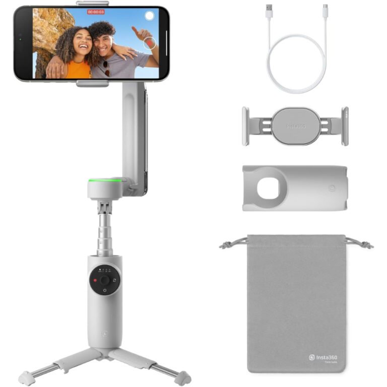 Insta360 Flow Pro - AI-Powered Gimbal Stabilizer for Smartphone, Apple DockKit Enabled, 360º Infinite Pan Tracking, 3-Axis Stabilization, Built-in Tripod, Portable & Foldable, AI Tracking