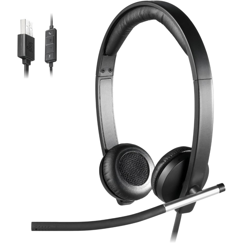Logitech USB Headset Stereo H650e (Business Product), Corded Double-Ear Headset