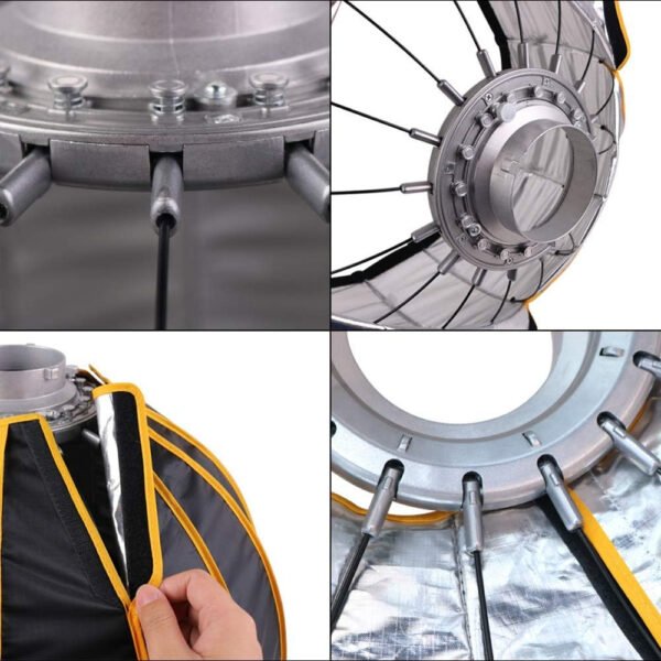 NiceFoto Parabolic Softbox 35.4 inches/ 90cm Professional Quick Set-up Deep Soft Box with Grid and Bowen Mount for Studio Flash LED Light Photography - Image 3
