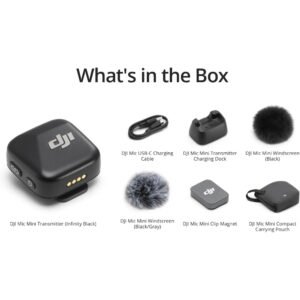 DJI Mic Mini Transmitter (Infinity Black), Ultralight, Wireless Lavalier Microphone for DJI Action 5 Pro/Osmo Pocket 3, Noise Cancelling, Wireless Microphone - Image 3