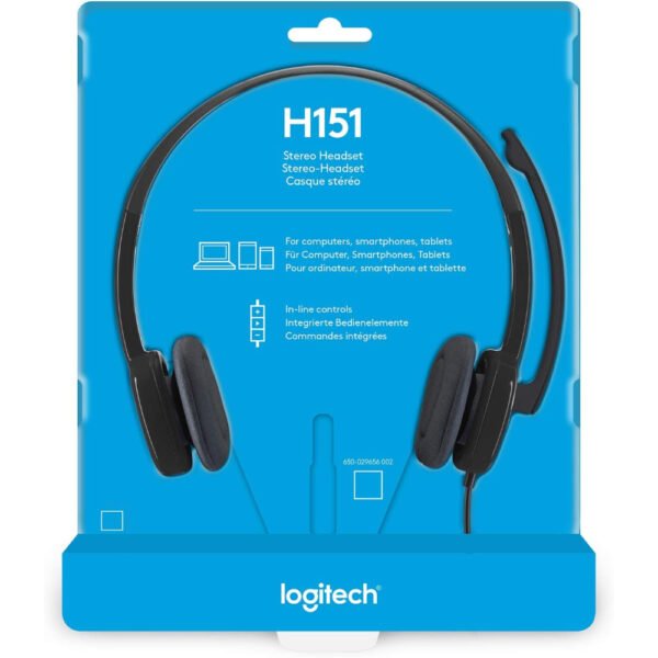 Logitech H151 3.5mm Analog Stereo Headset with Boom Microphone - Black - Image 7