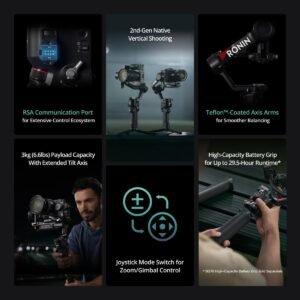 DJI RS 4, 3-Axis Gimbal Stabilizer for DSLR and Mirrorless Cameras Canon/Sony/Panasonic/Nikon/Fujifilm, 2nd-Gen Native Vertical Shooting, 2-Mode Switch Joystick, Teflon Axis Arms, Camera Gimbal - Image 4