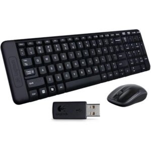 Logitech MK220 Compact Wireless Keyboard and Mouse Combo for Windows, 2.4 GHz Wireless with Unifying USB-Receiver, 24 Month Battery, Compatible with PC, Laptop, QWERTY