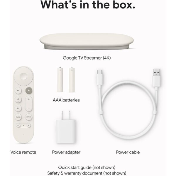 Google TV Streamer 4K - Fast Streaming Entertainment With Voice Search Remote - Watch Movies, Shows, Live TV, and Netflix in 4K HDR - Smart Home Control - 32 GB Storage - Porcelain - Image 3