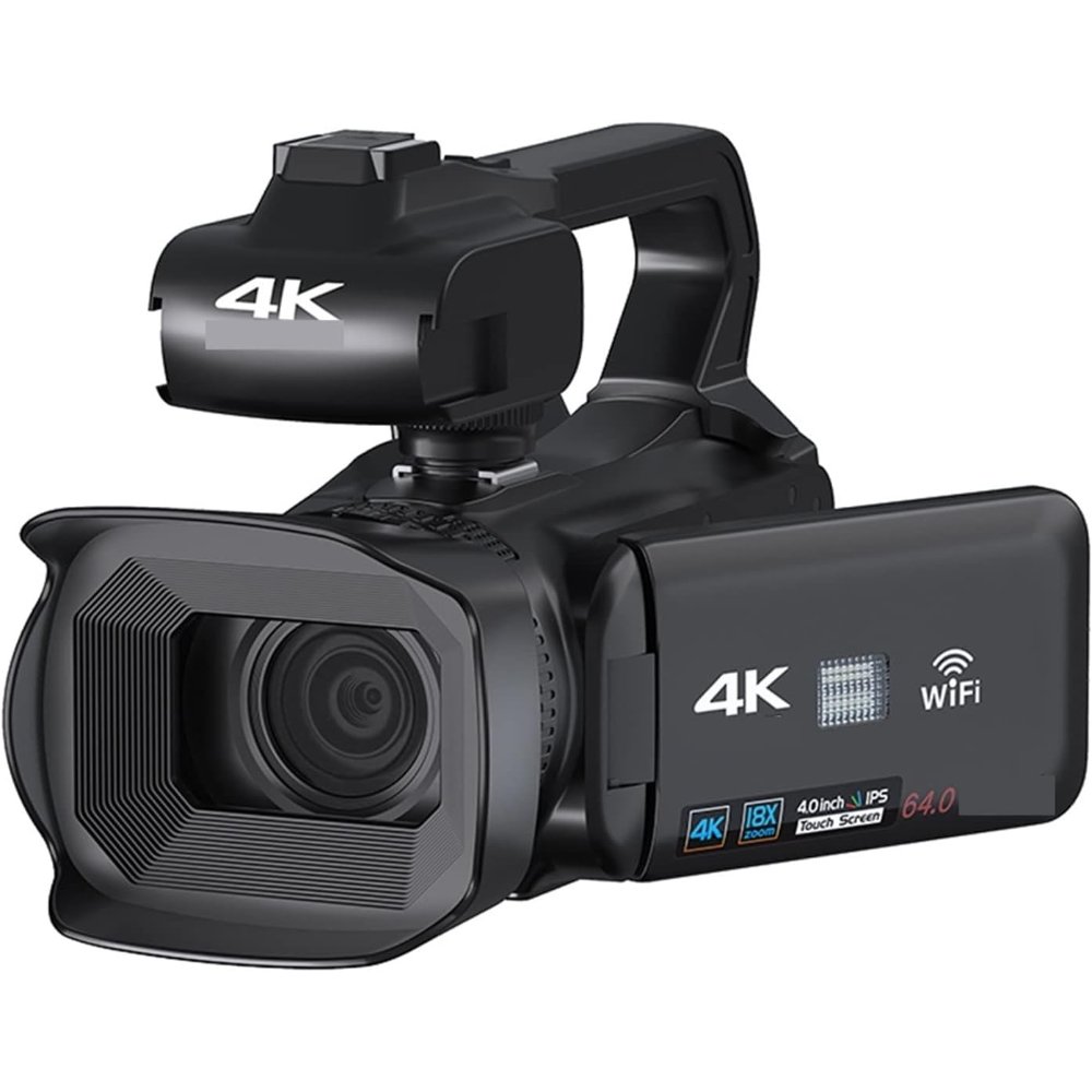 4K Professional Camcorder 64MP Streaming Video Camera
