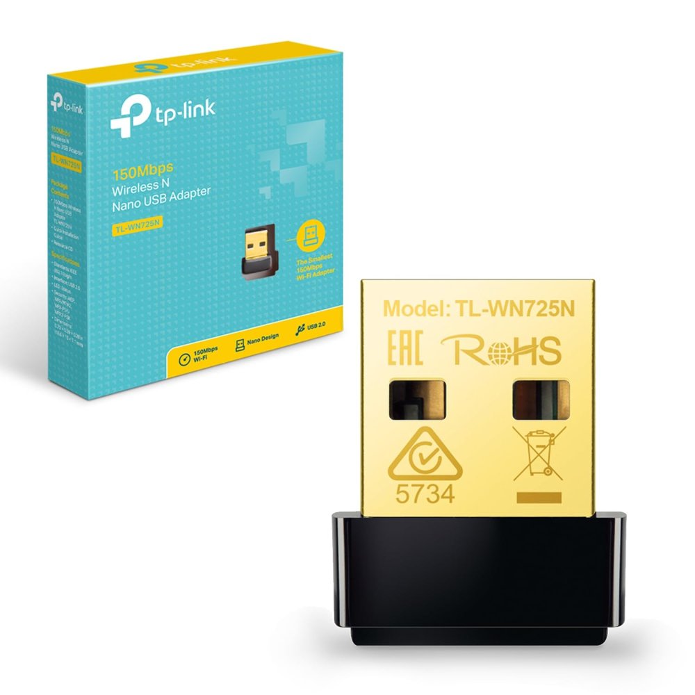 TP-Link USB WiFi Adapter for PC(TL-WN725N), N150 Wireless Network Adapter for Desktop - Nano Size WiFi Dongle for Windows 11/10/7/8/8.1/XP/ Mac OS 10.9-10.15 Linux Kernel 2.6.18-4.4.3, 2.4GHz Only